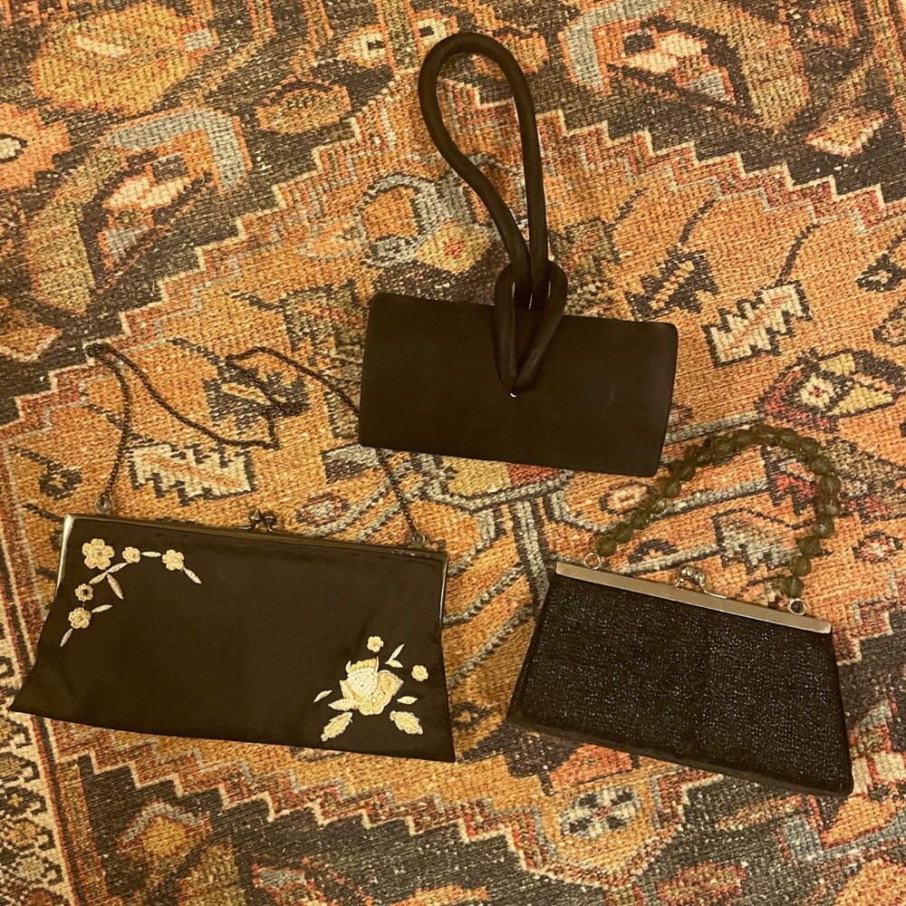 Lot of 3 black mini cocktail purses!